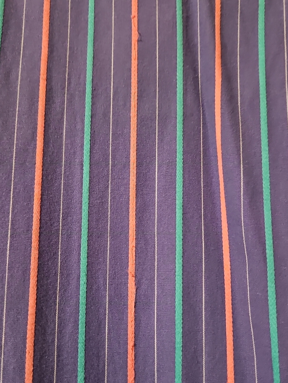 Vintage Liz Claiborne Purple Pink Teal Striped Cotton Midi Dress Size 6 - Picture 7 of 7